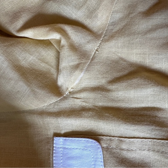 St. John Yellow Cotton Crop Sleeve Button Down Top 8 - Picture 11 of 14